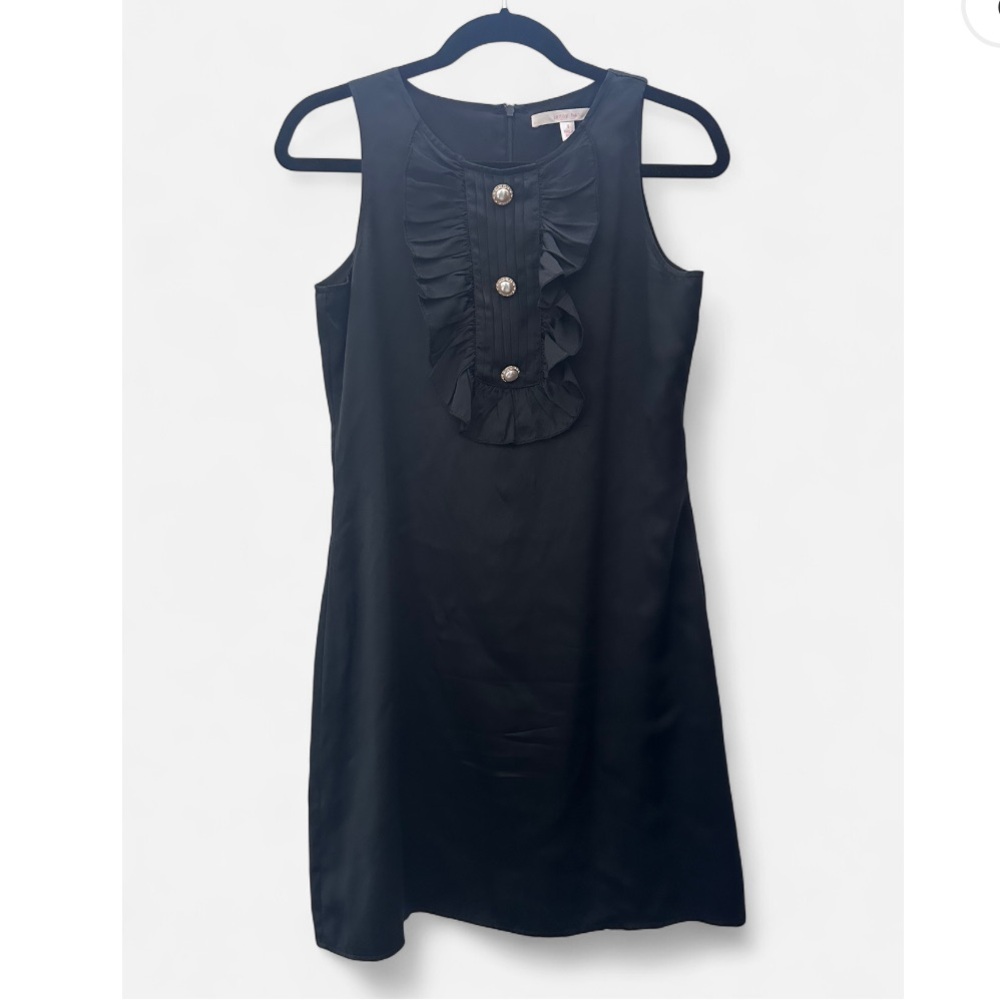 Jenny Han silk ruffle trim mini dress S